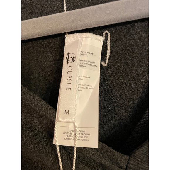 CUPSHE BODYSUIT SIZE MEDIUM CROSS FRONT THONG BOTTOM NEW GRAY - Picture 3 of 8